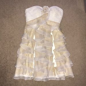 Prom Dres. Gold and cream colored. Worn once.